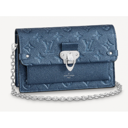 Peněženka Louis Vuitton VAVIN CHAIN WALLET M59077 Navy Perleťová