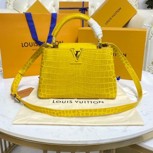 Kabelky Louis Vuitton CAPUCINES z krokodýlí kůže BB M81190 žluté