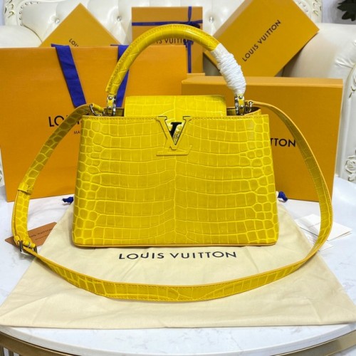 Kabelky Louis Vuitton CAPUCINES z krokodýlí kůže M48866 žluté