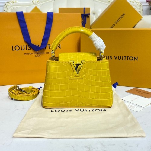 Kabelky Louis Vuitton CAPUCINES MINI z krokodýlí kůže M81190 žluté