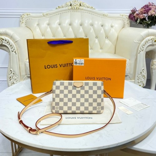 Louis Vuitton Damier Azur plátěné pouzdro na dvojitý zip M80084