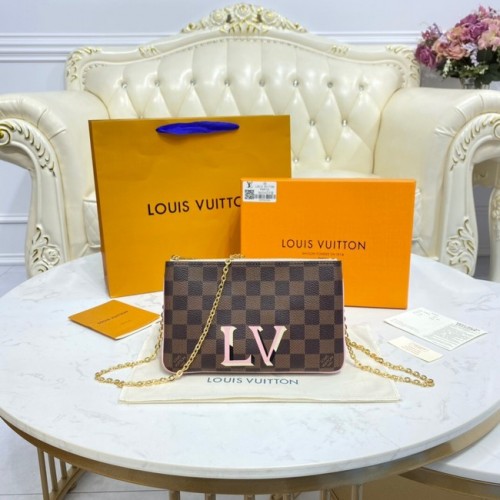 Plátno Louis Vuitton Damier Ebene Canvas DOUBLE ZIP POCHETTE M80084