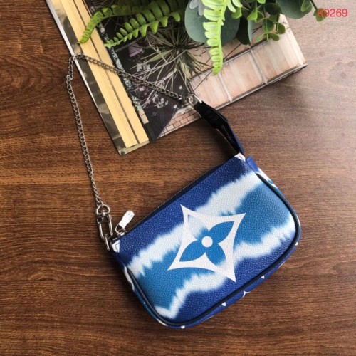 Louis vuitton ESCALE POCHETTE PŘÍSLUŠENSTVÍ Mini kabelka M69269 modrá