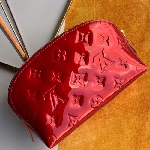 Louis Vuitton Monogram Vernis Leather Cosmetic Pouch M90172 Burgundy