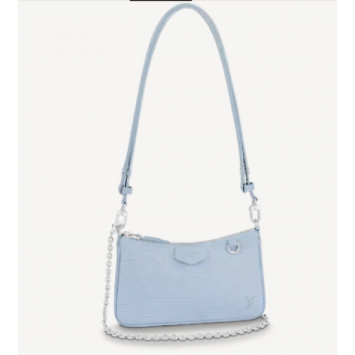 Louis Vuitton Originální Kabelka EASY POUCH ON STRAP M80479 Blue Celeste Blue