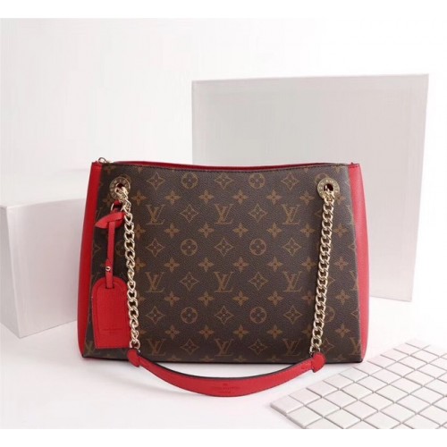 Plátěná kabelka Louis Vuitton s monogramem SURENE MM M43755 červená