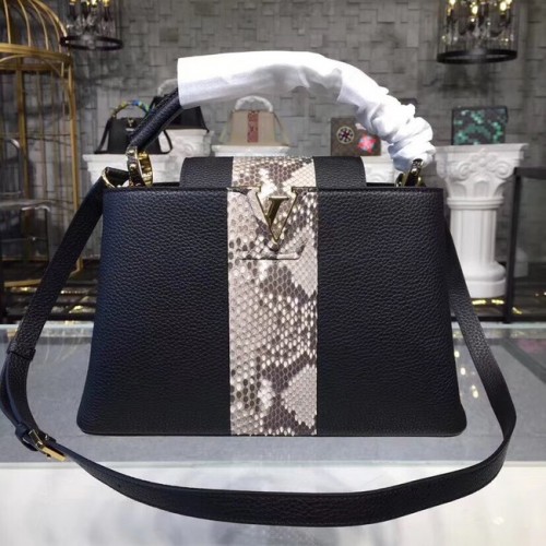 Originální kabelky Louis Vuitton CAPUCINES N94220 ČERNÉ