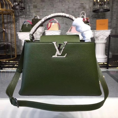 Originální kabelka Louis Vuitton CAPUCINES PM M94586 zelená