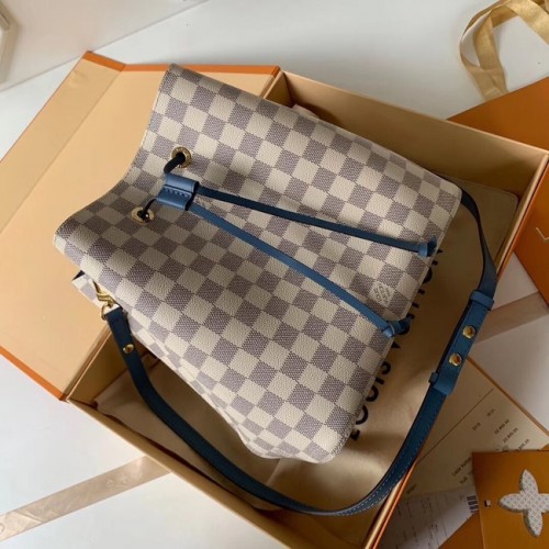 Originální kabelka Louis Vuitton Damier Azur NEONOE N44022 modrá