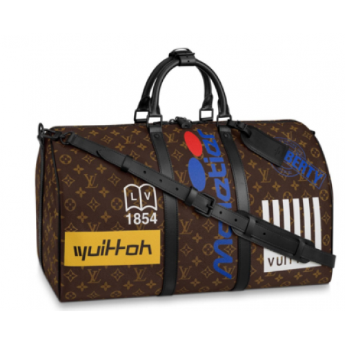 Louis Vuitton originální kabelka KEEPALL BANDOULIERE 50 M44643 M44642 kaštanová