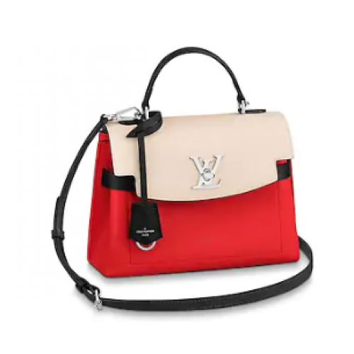 Originální kabelka Louis Vuitton LOCKME EVER BB M53937 Kabuki Red&Quartz White&Black