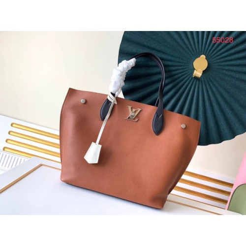 Originální kabelka Louis Vuitton LOCKME GO M55028 Camel