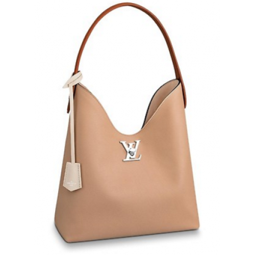 Originální kabelka Louis Vuitton LOCKME HOBO M44330 béžová