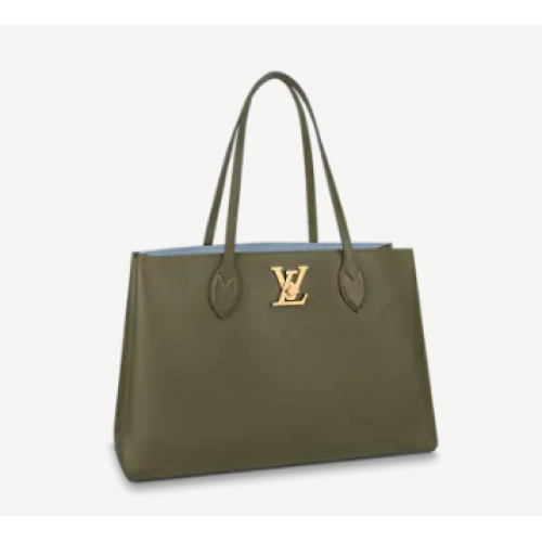 Originální kabelka Louis Vuitton LOCKME SHOPPER M57345 khaki zelená