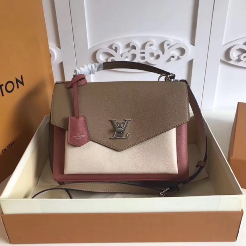 Originální kabelka Louis Vuitton MY LOCKME M54849 Galet&bílá