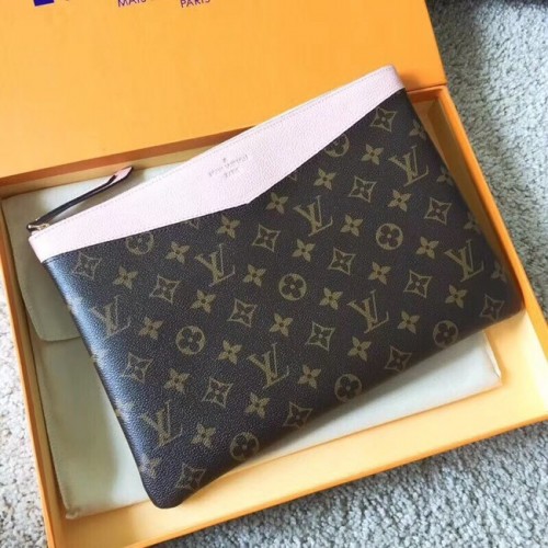 Originální plátěná taška Louis Vuitton Monogram DAILY POUCH M62048 světle růžová