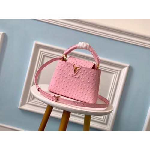 Louis vuitton originální pštrosí vzor CAPUCINES Mini M44611 Eau de Rose