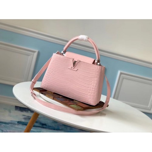 Louis Vuitton originální krokodýlí CAPUCINES PM M53665 Eau de Rose