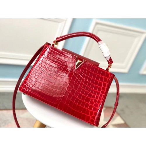 Louis Vuitton originální krokodýlí kabelka CAPUCINES PM N93163 červená