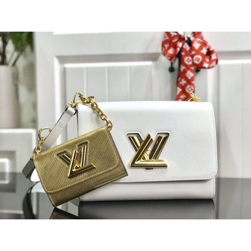 Louis Vuitton originální epi leather TWIST MM M50280 bílá a zlatá