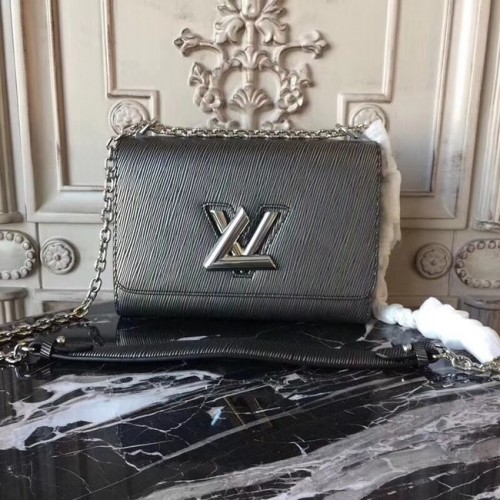 Louis Vuitton originální epi leather TWIST MM M50332 stříbrně šedá
