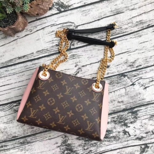 Originální plátěná kabelka Louis Vuitton s monogramem SURENE BB M43775 růžová