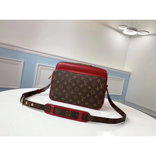 Originální plátěná kabelka Louis Vuitton s monogramem M51478 červená