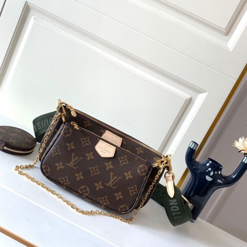 Louis vuitton originální plátno monogram Taška přes rameno MULTI-POCHETTE ACCESSOIRES M44813 Zelená