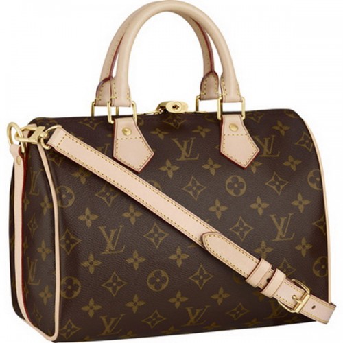 Louis Vuitton Monogram Canvas Speedy 25 s ramenním popruhem M40390