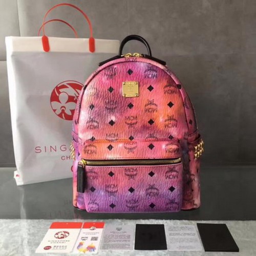 Batoh MCM Medium Top s cvočky MCM0039 Fialový