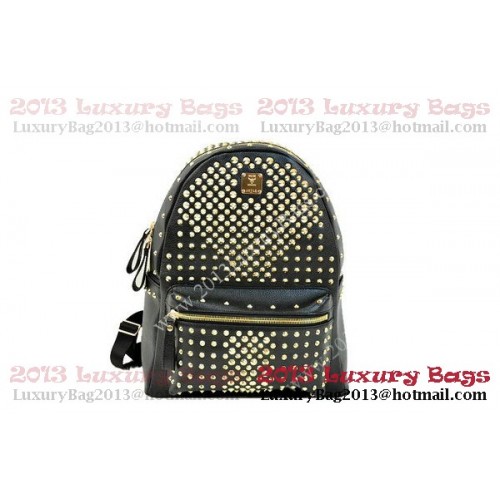 Batoh MCM Stark z černé zrnité kůže