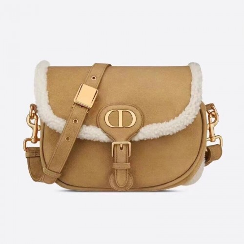 STŘEDNÍ DIOR BOBBY BAG z ovčí kůže velbloudí barvy M9319U
