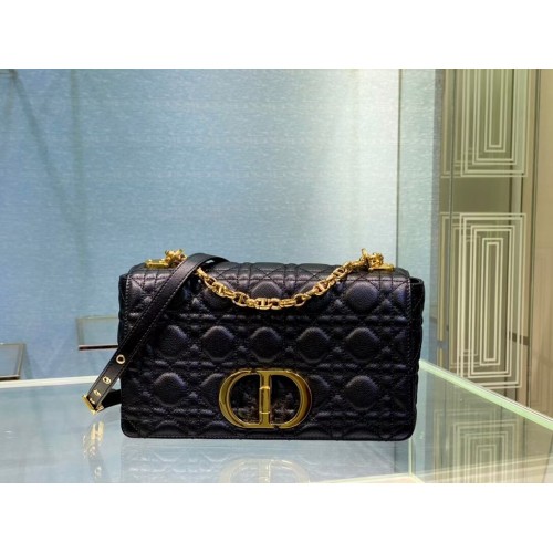 STŘEDNÍ DIOR CARO BAG Měkká telecí kůže Cannage M9242 černá