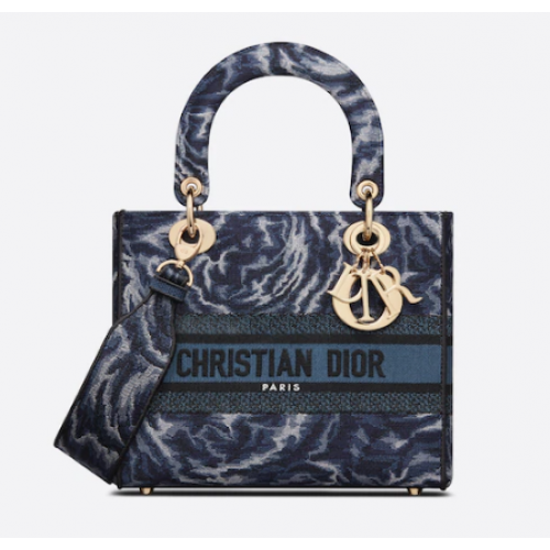 STŘEDNÍ DÁMSKÁ KAŠE D-LITE Modrá výšivka růží Dior M0565ORVG