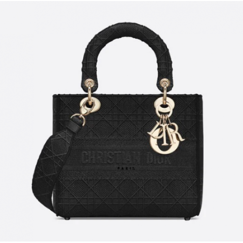 STŘEDNÍ DÁMSKÁ TAŠKA D-LITE Cannage Embroidery M0565OREY černá