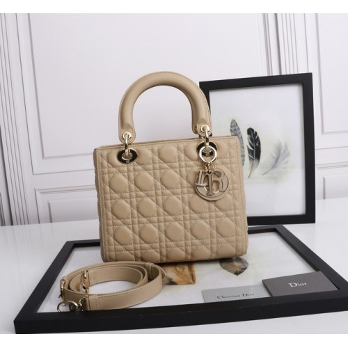 MEDIUM LADY DIOR BAG Cannage Lambskin M0565E meruňková