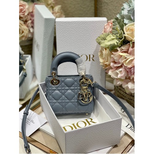 MICRO DIORAMOUR DÁMSKÁ KABELKA DIOR S08568 Šedo-zlatá kovová