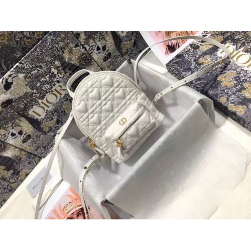 MINI BATOH DIOR Cannage Lambskin M9222 bílý