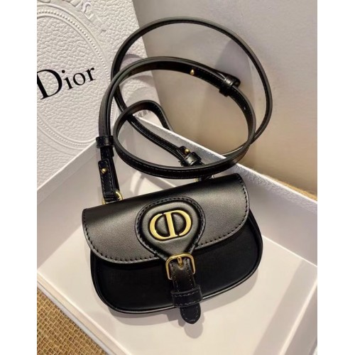 MINI DIOR BOBBY BAG Teplá telecí kůže v taupe barvě S5109U ČERNÁ