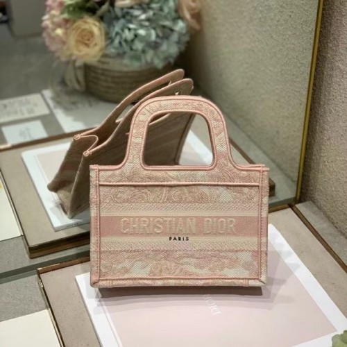 MINI DIOR BOOK TOTE Výšivka S5475Z růžová