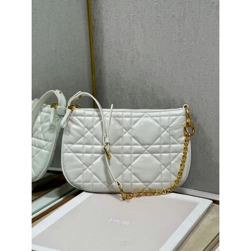 MINI DIOR CARO TULIP BAG Prošívaná telecí kůže Latte Macrocannage S5139BF