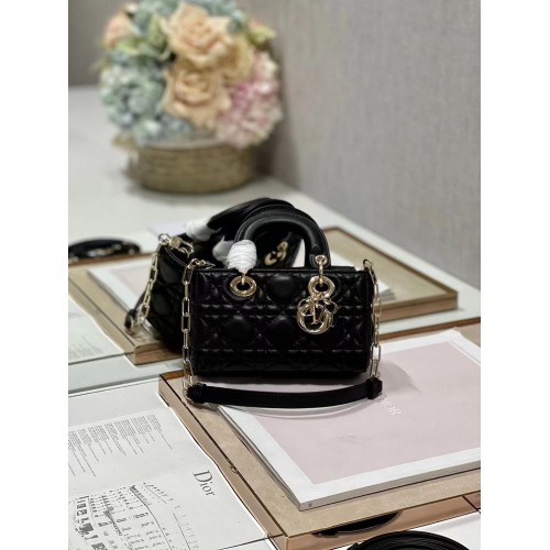 MINI DIOR LADY D-JOY BAG Cannage Lambskin M0540ONG černá