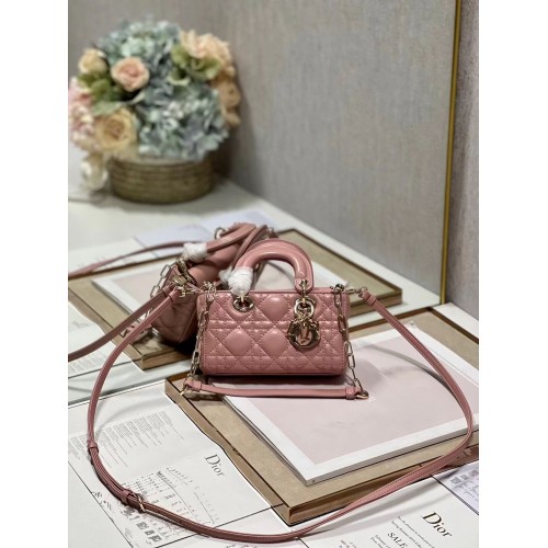 MINI DIOR LADY D-JOY BAG Cannage Lambskin M0540ONG růžová