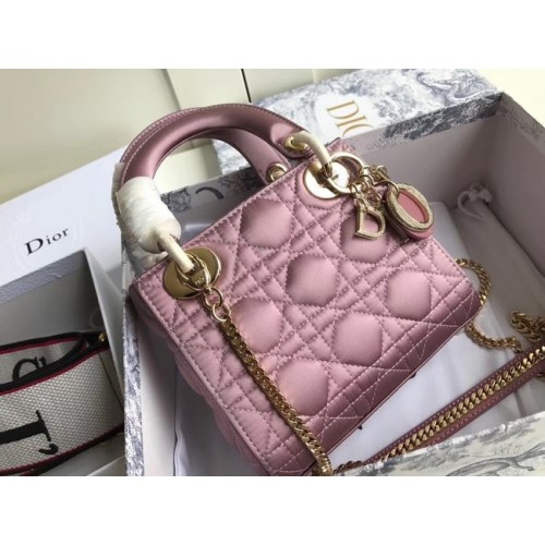 MINI LADY DIOR SATÉNOVÁ KABELKA M424 Růžovo-fialová