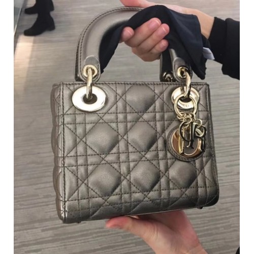 MINI LADY DIOR-TAS VAN LAMSLEER CAL44500 Stříbrnošedé