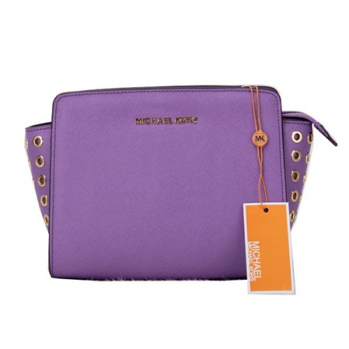 Kabelka Michael Kors Mini Selma Messenger MK1889 z originální kůže, levandulová