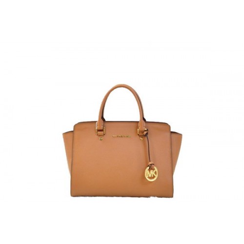 Michael Kors Selma Top-Zip Satchel Bag 1900 Hnědá