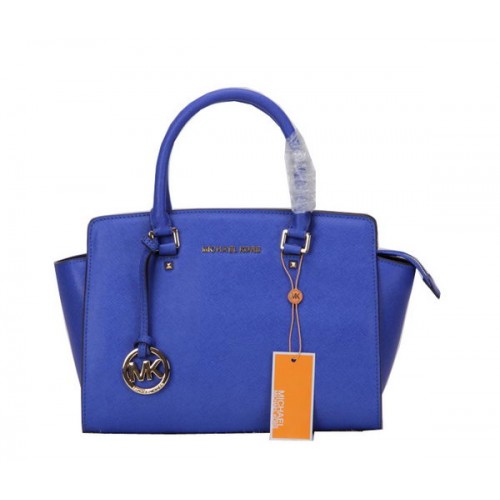 Michael Kors Selma Top-Zip Satchel Bag MK1867 Modrá