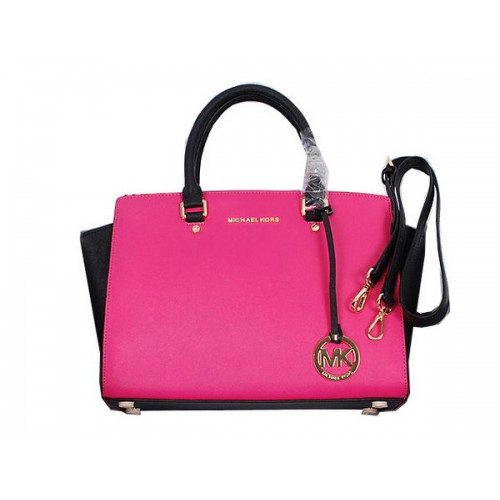 Michael Kors Selma Top-Zip Satchel Bag MK8700 růžová a černá