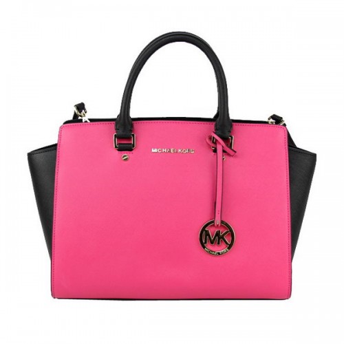 Michael Kors Selma Top-Zip Satchel Bag MK8803 Broskvová a černá